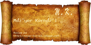 Máyer Kornél névjegykártya